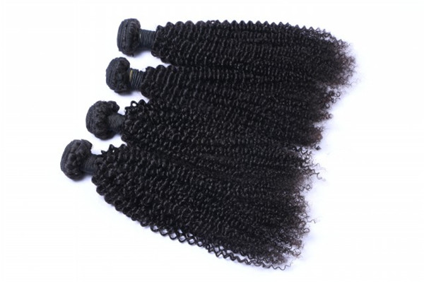 Kinky curl virgin Peruvian hair machine weft    ZJ0096